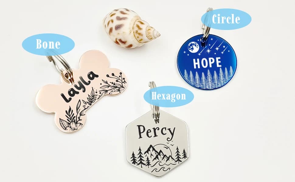 Personalized Pet ID Tags — Custom Stainless Steel Dog and Cat Tags (Circle) — product details
