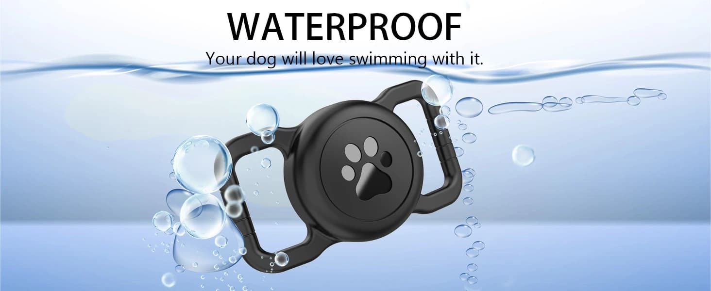 Waterproof Airtag Holder for Dog Collar — Black — product details