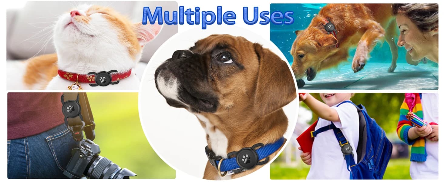 Waterproof Airtag Holder for Dog Collar — Black — product details