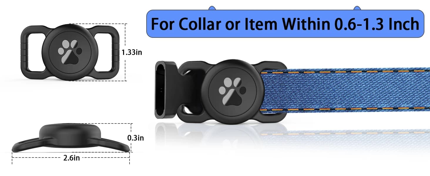 Waterproof Airtag Holder for Dog Collar — Black — product details