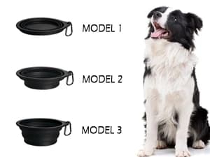 2-Pack Silicone Collapsible Dog Bowls — Easily Adjust to — 3 Sizes