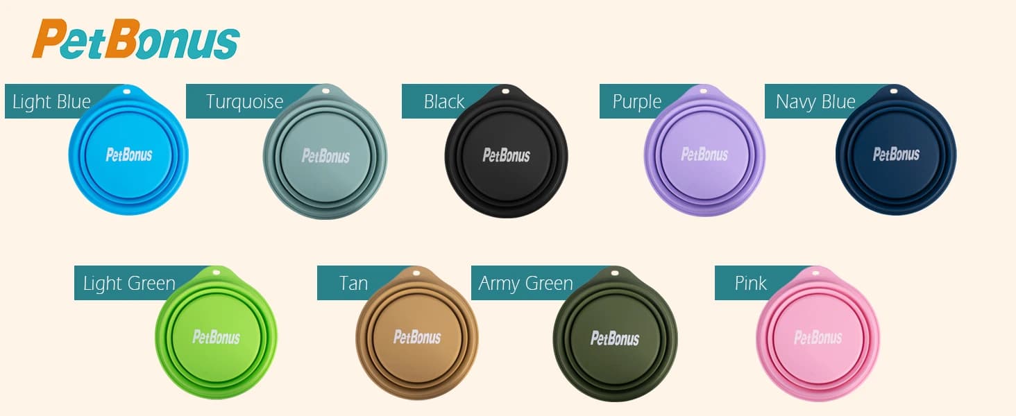 2-Pack Silicone Collapsible Dog Bowls — product details
