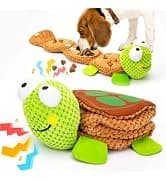 Dog Puzzle Enrichment Toy — Squeaky Crinkle Plush Turtle Puppy Toy — collection imagery