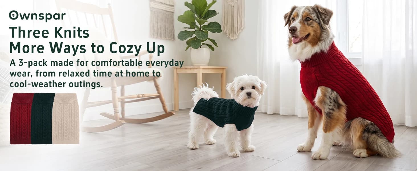 Dog Sweater 3 Pack for Small Dogs — product details