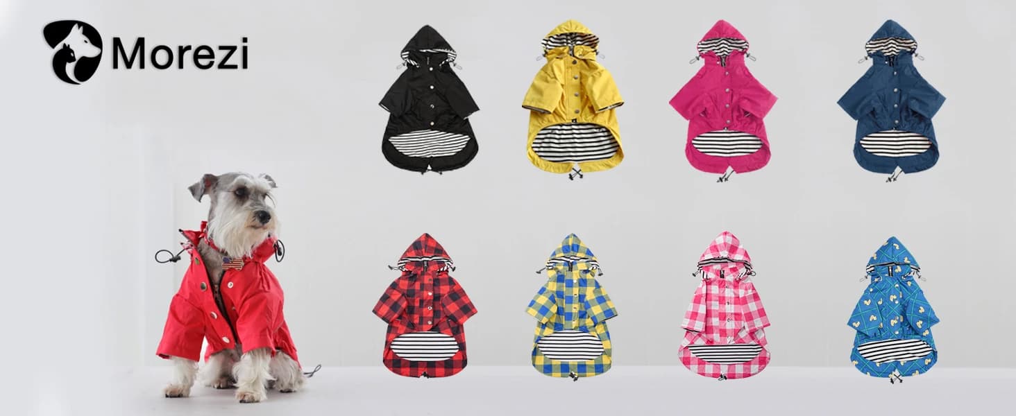 Dog Zip Up Raincoat with Reflective Buttons — product details