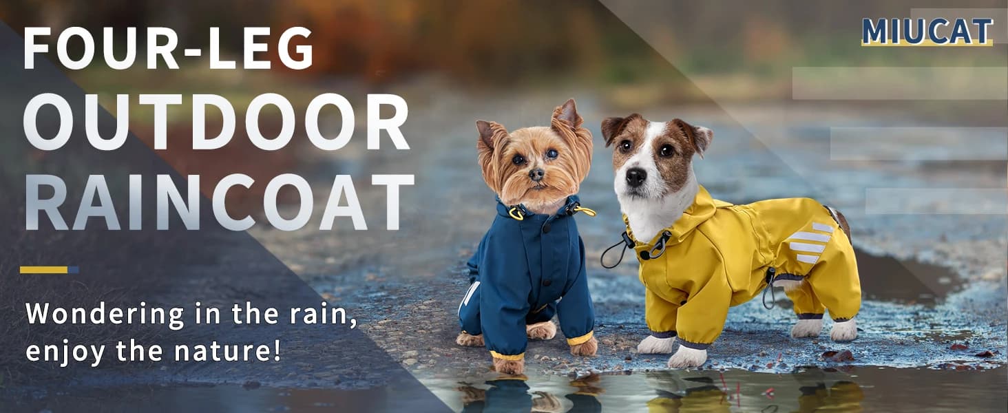 Dog Raincoat — Waterproof Dog Rain Jacket with Hood — product details