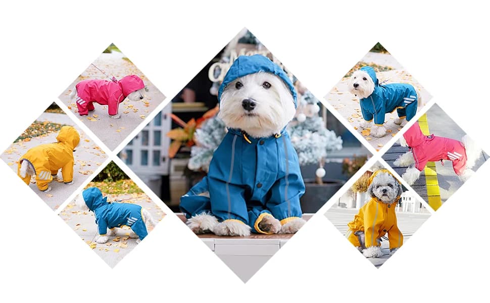 Dog Raincoat — Waterproof Dog Rain Jacket with Hood — product details