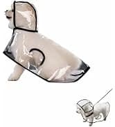 Transparent Dog Rain Poncho for Small and Medium Dogs - Thick Waterproof Raincoat with Hidden Leash Hole & — collection imagery