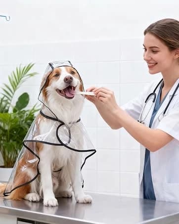 Transparent Dog Rain Poncho for Small and Medium Dogs - Thick Waterproof Raincoat with Hidden Leash Hole & — collection imagery