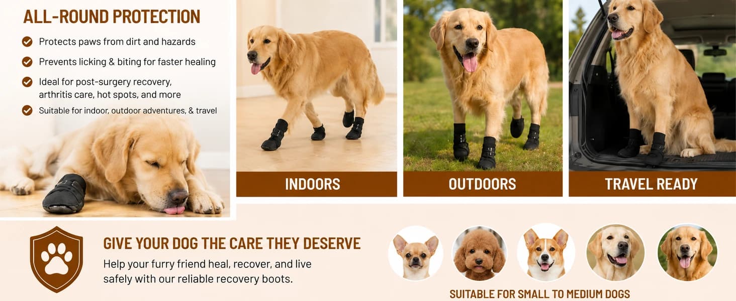 Dog Recovery Boot for Injured Paws — DOG BOOTIES for HOT PAVEMENT