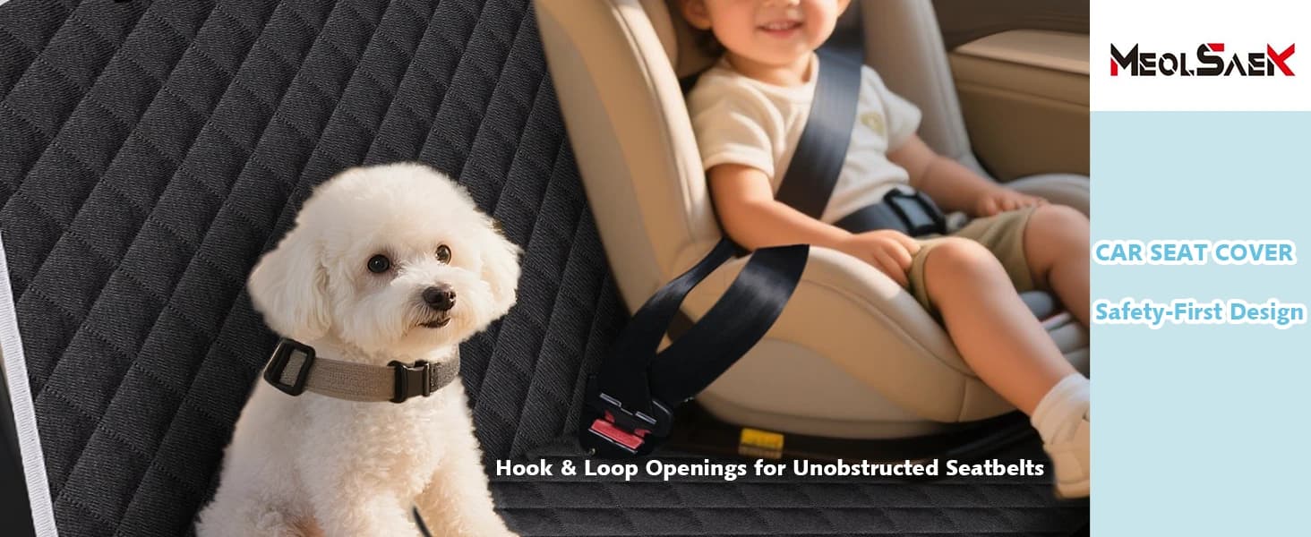 Back Seat Cover for Dogs — Zipper Hammock Car Seat Protector — Seatbelt-Friendly Design