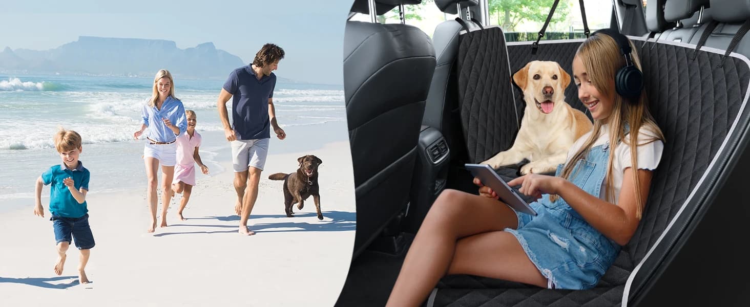 Back Seat Cover for Dogs — Zipper Hammock Car Seat Protector — Multi-Use Pet Car Seat