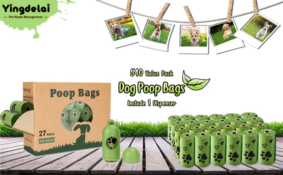 Dog Poop Bag Biodegradable 540 Count Dog Waste Bags with Dispenser Scented — product details