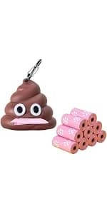 Dog Poop Bag Dispenser for Dog Leash — Poop Shape Sturdy Holder — product details