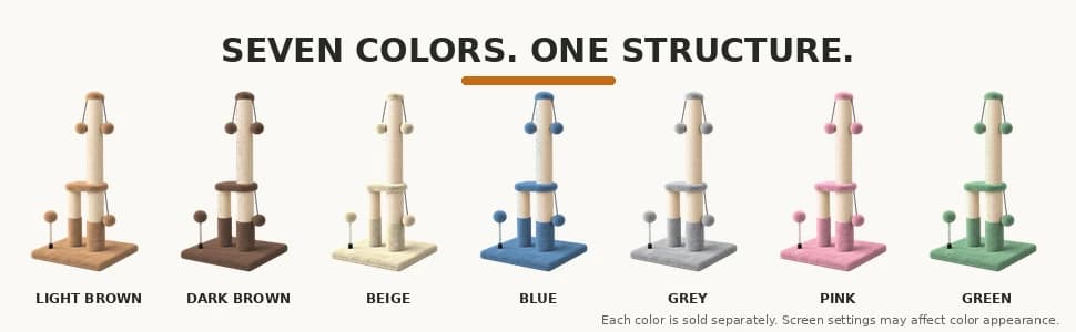 Tall Cat Scratching Post, Double Lower Posts Extra Stable Cat Post Tree Scratcher with Sisal Rope and Teasing 4 — collection imagery