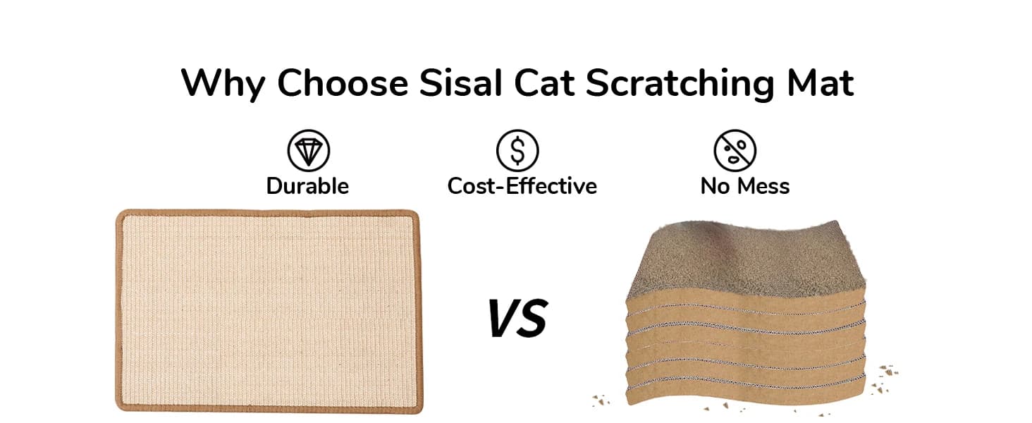 Cat Scratcher Mat — 23.6 X 15.7 Inch Natural Sisal Cat Scratch Mat — collection imagery