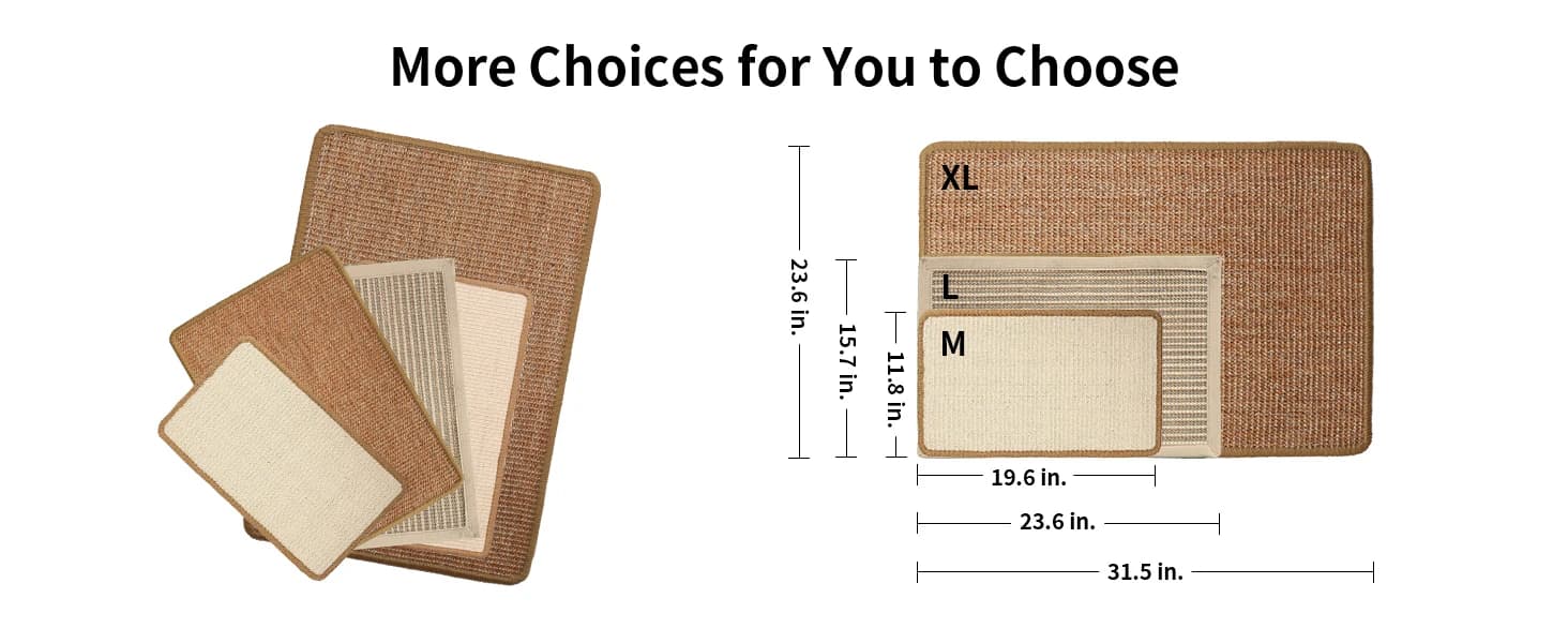 Cat Scratcher Mat — 23.6 X 15.7 Inch Natural Sisal Cat Scratch Mat — product details