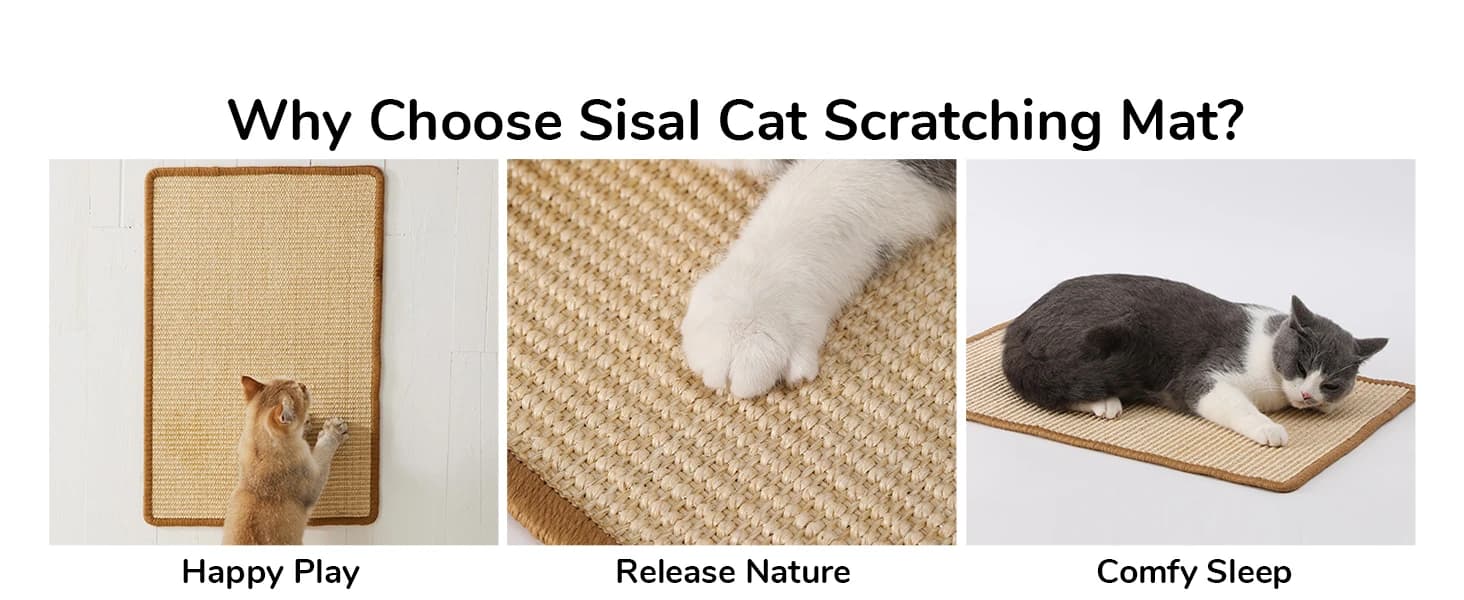 Cat Scratcher Mat — 23.6 X 15.7 Inch Natural Sisal Cat Scratch Mat — collection imagery