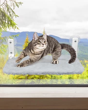 Cat Window Perch — Cat Hammock w/Fleece Blanket Upgraded Screw Suction Cups — collection imagery