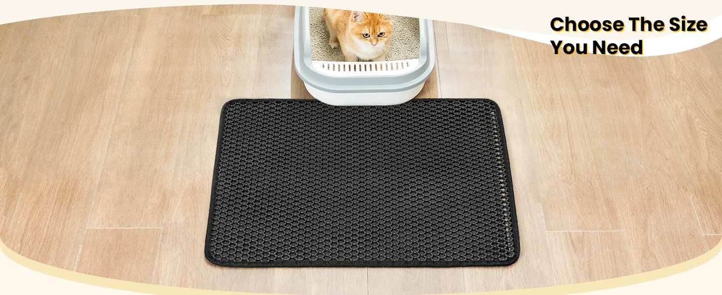 Cat Litter Mat Compact Size 23.6"x14.6" for Small Spaces — Upgrade Waterproof Leakproof Back Layer — collection imagery