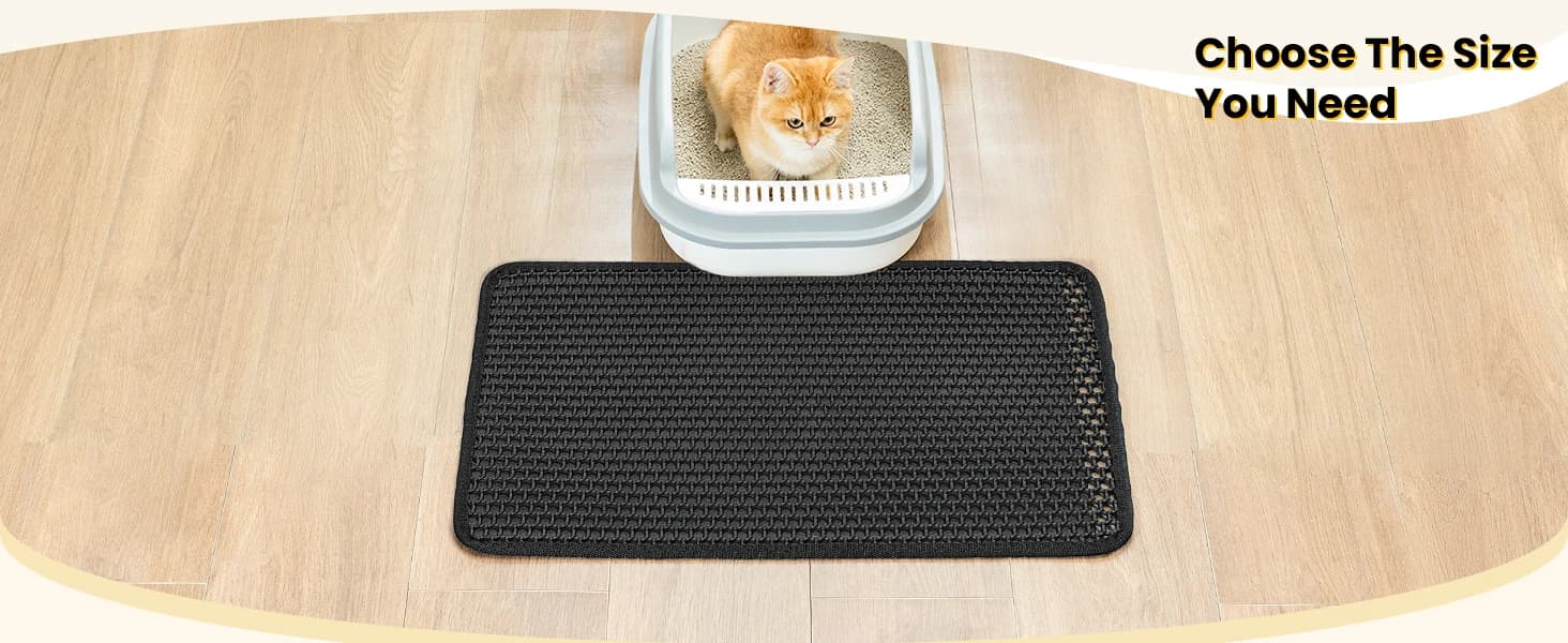 Cat Litter Mat Compact Size 23.6"x14.6" for Small Spaces — Upgrade Waterproof Leakproof Back Layer — collection imagery