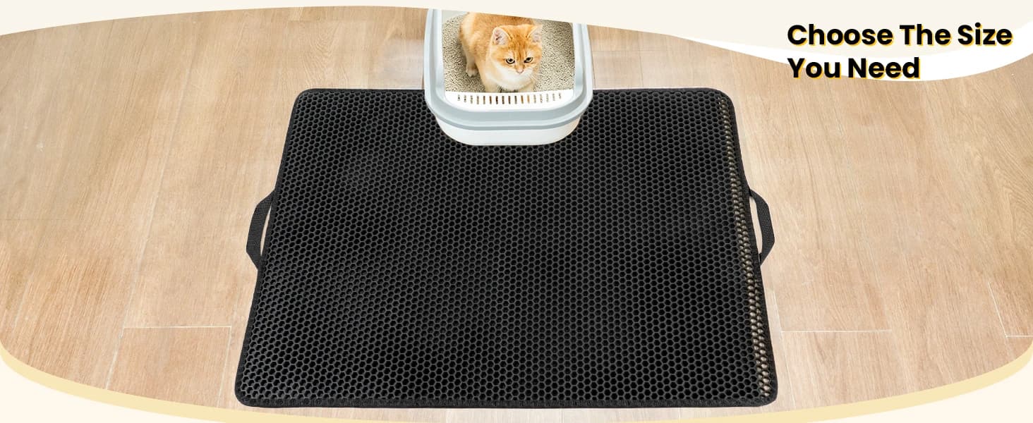 Cat Litter Mat Compact Size 23.6"x14.6" for Small Spaces — Upgrade Waterproof Leakproof Back Layer — collection imagery