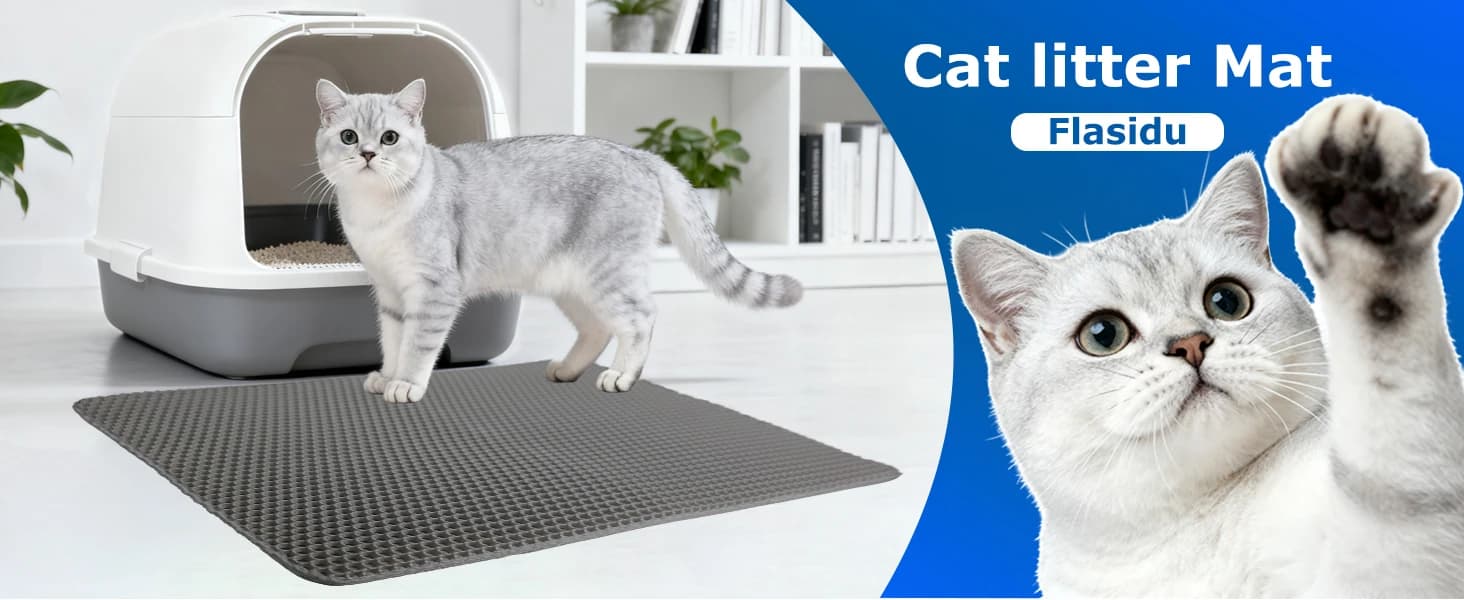 Cat Litter Mat — 30" x 22" Extra-Large, Double-Layer Honeycomb Litter Mat — product details