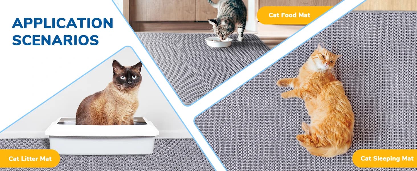 Cat Litter Mat 47" x 35" XL — Washable Urine-Proof Non-Slip Gray — collection imagery