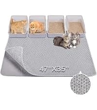 Cat Litter Mat 47" x 35" XL — Washable Urine-Proof Non-Slip Gray — collection imagery