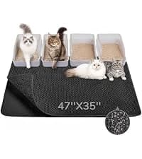Cat Litter Mat 47" x 35" XL — Washable Urine-Proof Non-Slip Gray — collection imagery
