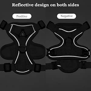 Cat Chest Harness and Leash Set Adjustable Anti-Escape Soft Mesh Cat Vest for Walking Outdoor(Blcak — collection imagery