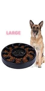 Dog Slow Feeder - Reduce Slip Puzzle Bowl for Raised Pet Feeders - Interactive Bloat Stop Elevated Diners — product details