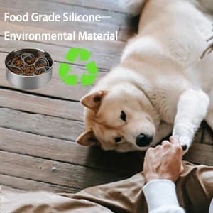 Dog Slow Feeder Bowls — Silicone Spiral Pet Food Feeder Insert to Slow Eating — collection imagery