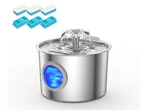 Cat Water Fountain Advanced 304 Stainless Steel 2.2L/74oz with Detachable Tank — cat water fountain — 6 filters