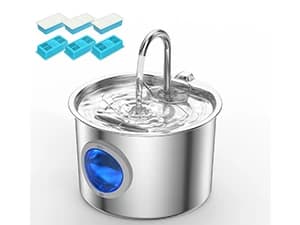 Cat Water Fountain Advanced 304 Stainless Steel 2.2L/74oz with Detachable Tank — cat water fountain — 6 filters
