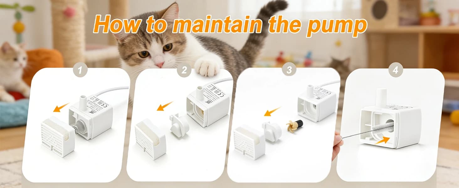 Cat Water Fountain Advanced 304 Stainless Steel 2.2L/74oz with Detachable Tank — product details
