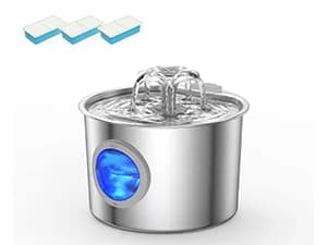 Cat Water Fountain Advanced 304 Stainless Steel 2.2L/74oz with Detachable Tank — cat water fountain — 6 filters