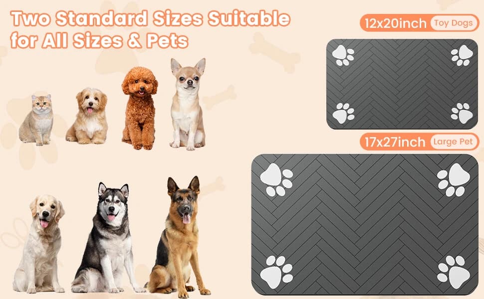 Pet Feeding Mat-Absorbent Pet Placemat for Food and Water Bowl — product details