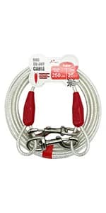25ft Reflective Tie-Out Cable for Small Dogs Up to 35 Pounds — product details