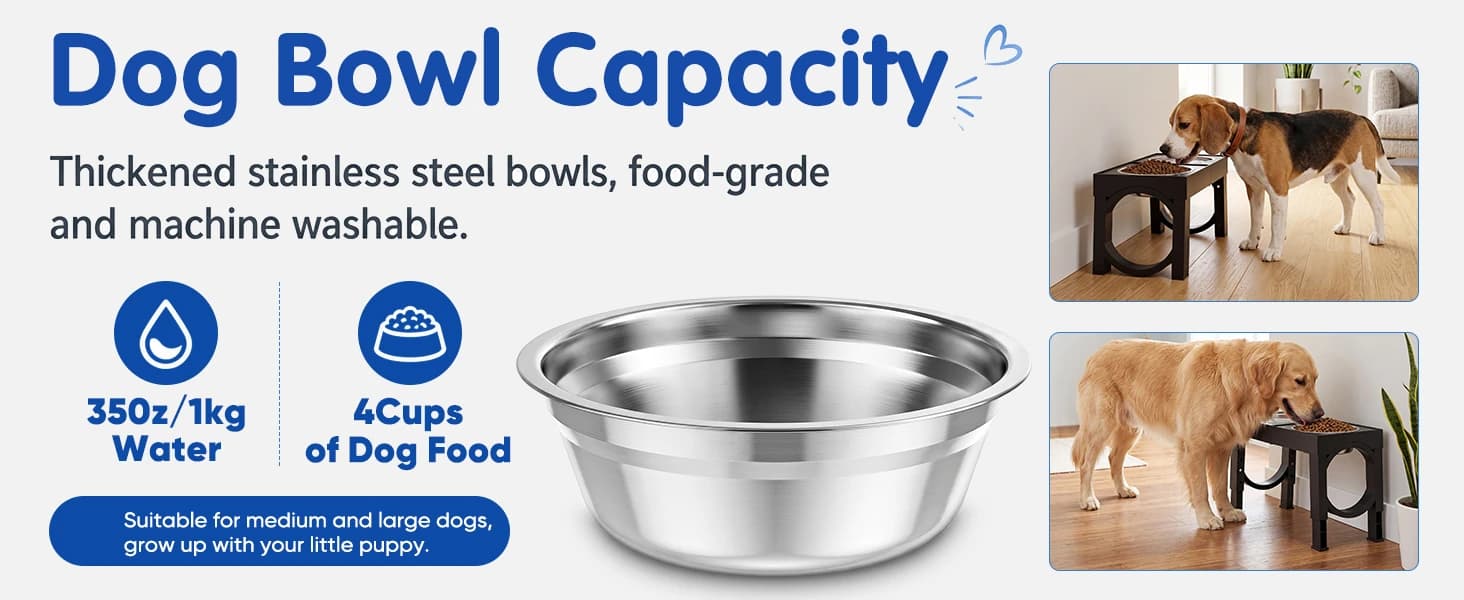 Elevated Dog Bowls Large Breed Raised Dogs Bowl Stand Large/Medium Sized Dog Stainless Steel Food Water Bowl — product details