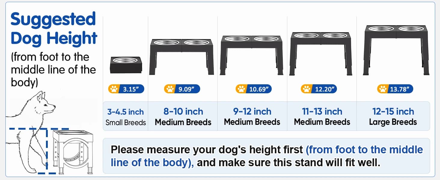 Elevated Dog Bowls Large Breed Raised Dogs Bowl Stand Large/Medium Sized Dog Stainless Steel Food Water Bowl — product details