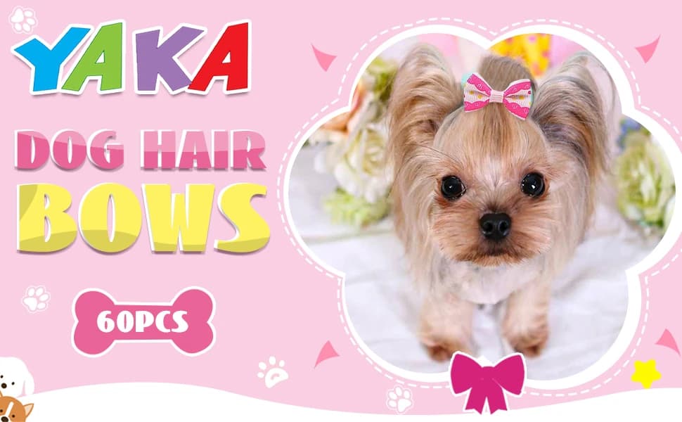 60PCS (30 Paris) Cute Puppy Dog Small Bowknot Hair Bows with Metal Clips Handmade Hair Accessories Bow Pet — product details