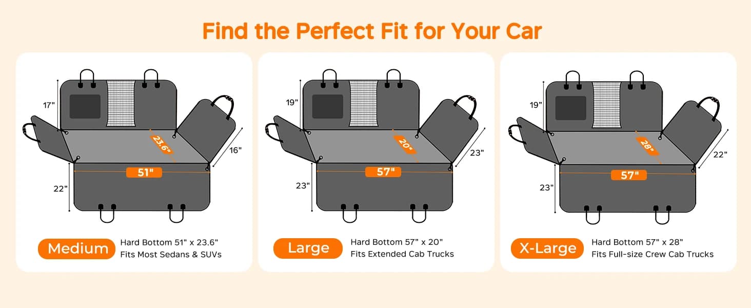 Hard Bottom Dog Car Seat Cover โ product details