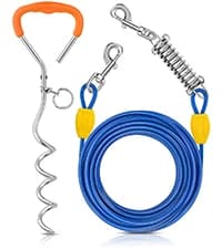 Dog Tie Out Cable and Stake — 30ft Heavy Duty Dog Leads for Yard — collection imagery