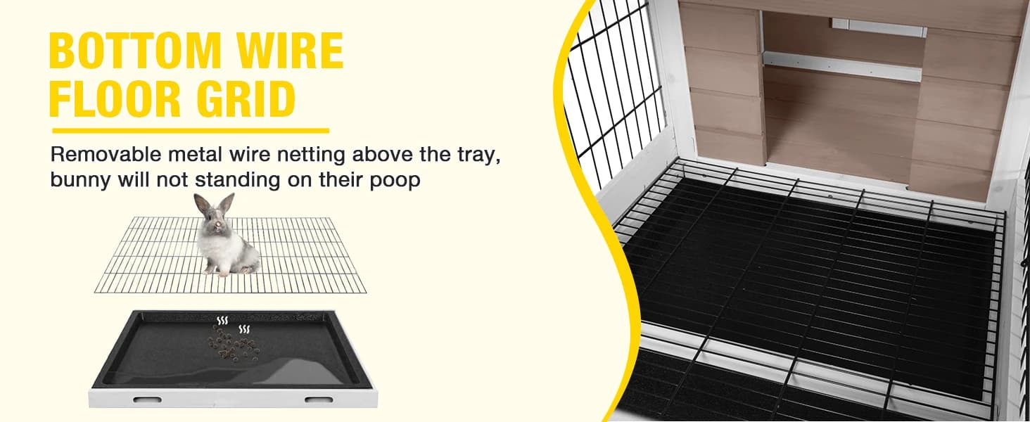 Rabbit Hutch Indoor Bunny Cage Outdoor Bunny House with Wire Floor Leakproof Plastic Tray — collection imagery