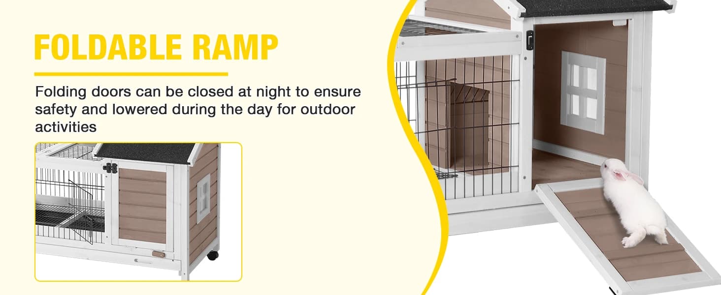 Rabbit Hutch Indoor Bunny Cage Outdoor Bunny House with Wire Floor Leakproof Plastic Tray — collection imagery