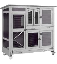 Rabbit Hutch Indoor Bunny Cage Outdoor Bunny House with Wire Floor Leakproof Plastic Tray — collection imagery
