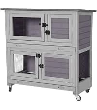 Rabbit Hutch Indoor Bunny Cage Outdoor Bunny House with Wire Floor Leakproof Plastic Tray — collection imagery