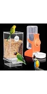 No Mess Bird Feeders Water Dispenser Set — Automatic Feeders for Cage — product details