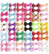 Pearl Flower Pet Hair Bows with Elastic Bands — 40 Pieces — collection imagery